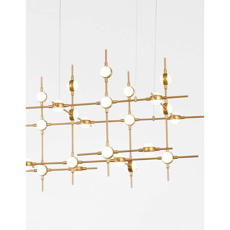 30 - Light Gold LED Geometric Pendant