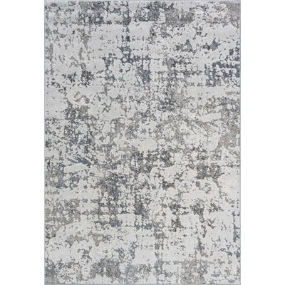 Stella Alpine Blue, Ivory, Gray And Beige Polypropylene Area Rug