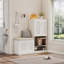 Armoire à chaussures multifonctionnelle avec banc et compartiment de rangement 7 + 3, planche à couches réglable, banc à chaussures avec coussin pour le vestibule, étagère à chaussures autoportante pour vestibule, couloir-879826987