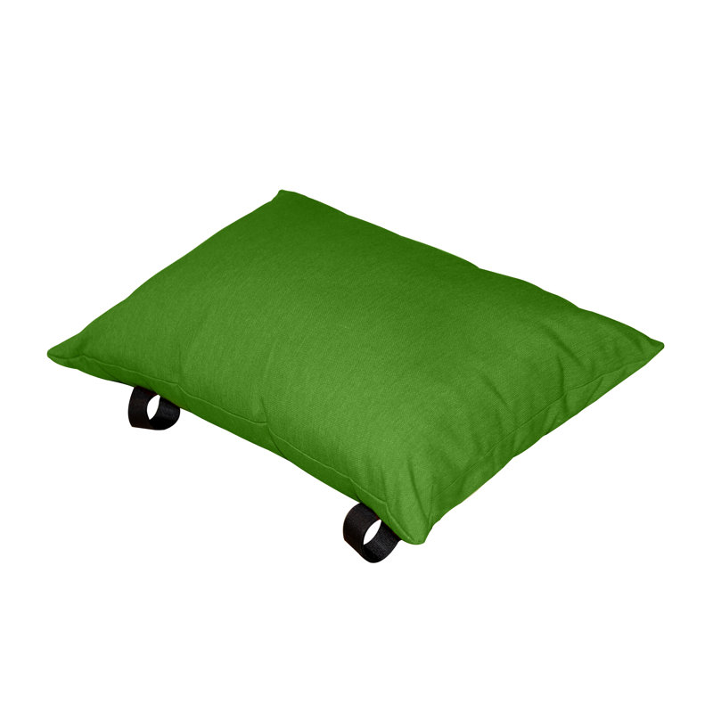 Vivere Magnus Outdoor Rectangular Polyester Pillow with Hook & Loop Fastener Straps, Green Apple