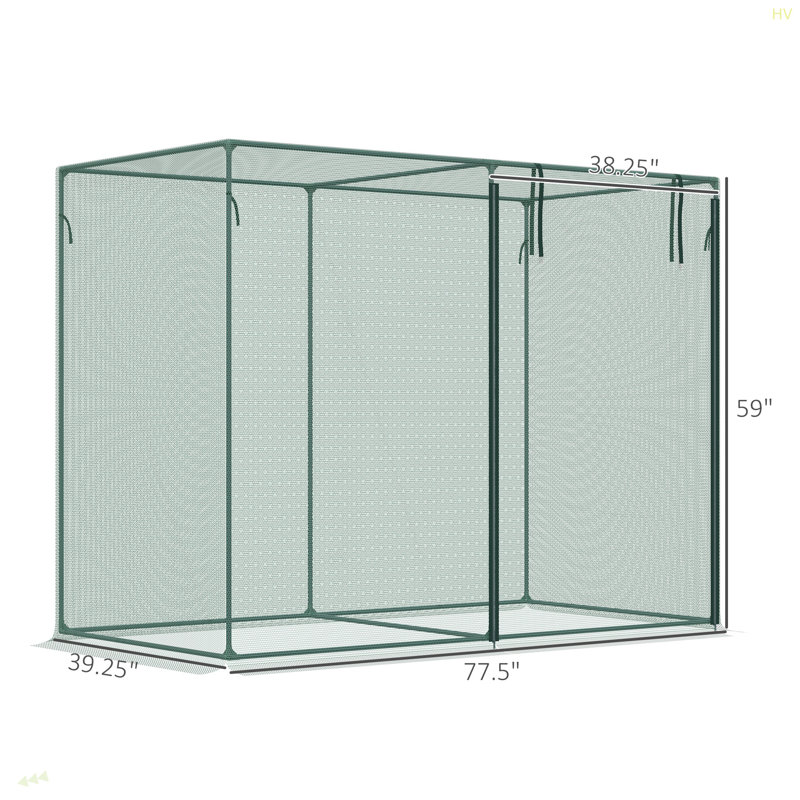 Tente de protection des plantes avec portes à fermeture à glissière pour jardin potager, cour arrière 6 pi x 3 pi Outsunny