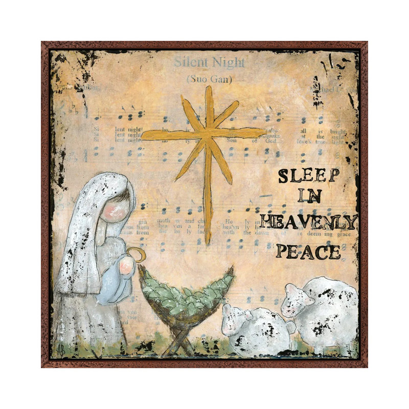 Silent Night by Ashley Bradley - Print on Canvas, Classic Brown Wood Framed, 93.98 cm H x 93.98 cm W