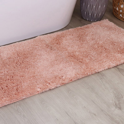 Bathroom Runner Rugs, Extra Soft Absorbent Bath Rugs, Non-Slip, Quick Drying, Machine Washable, Plush Comfort for Bathroom Floor, Tub, Shower and Home Decor Accessories, 21x54, Coral