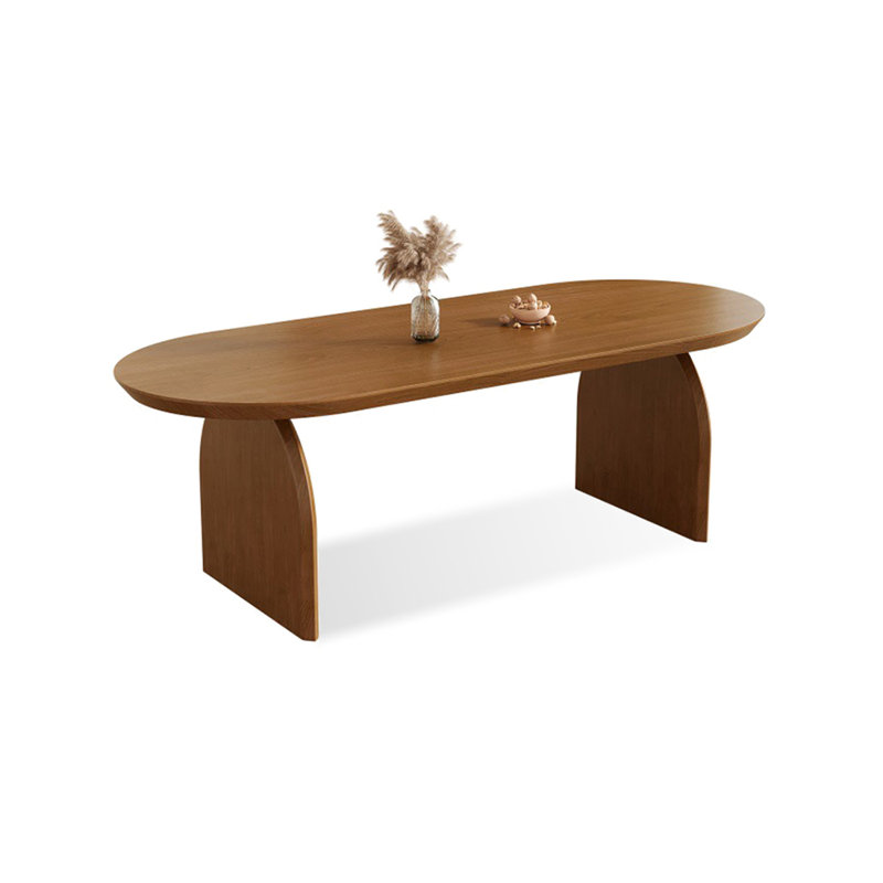 Burlywood Oval Solid Dining Table For Dining Room/Kitchen, 29.53"H x 70.87"L x 31.5"W