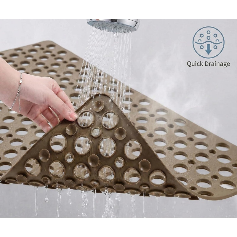 Tapis de bain antidérapant en Tpe brun 30 po x 17 po