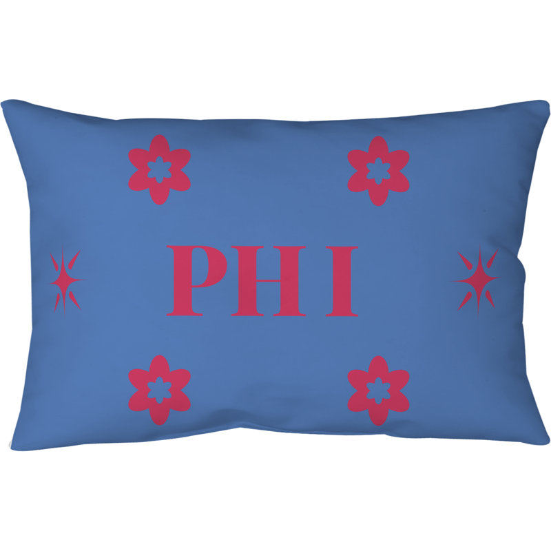 Oreiller en polyester filé Philadelphia Basketball, Bleu/rouge, Rectangulaire H 14 po x l 20 po