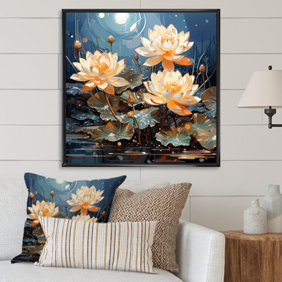 Lotus Bloom entre les blocs de Lilly III, reproduction d'art sur toile