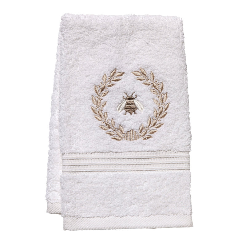 Fingertip Towel, White/Beige