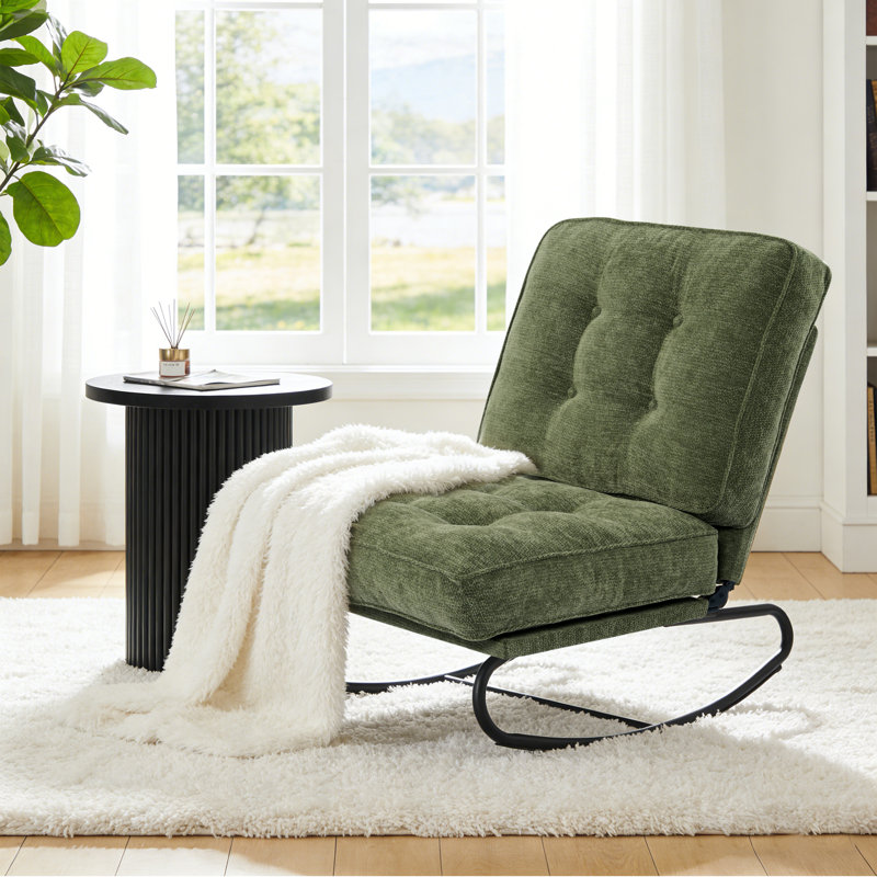 Méridienne inclinable rembourrée avec repose-pieds et fauteuil inclinable 30 °, Vert