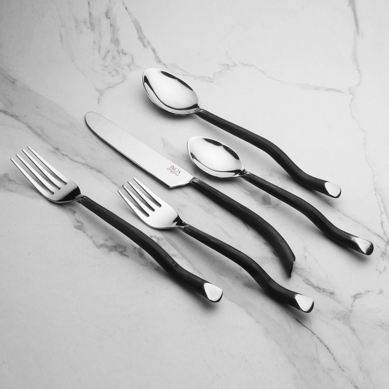 Ensemble de couverts Inox Twig Design, Noir