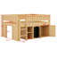 Lit mezzanine avec armoire de rangement et tableau noir-1858392650