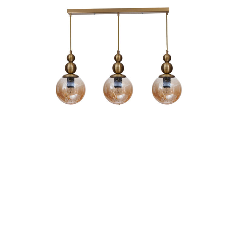 Lustre, Or / miel, 3 niveaux, Trois lumières