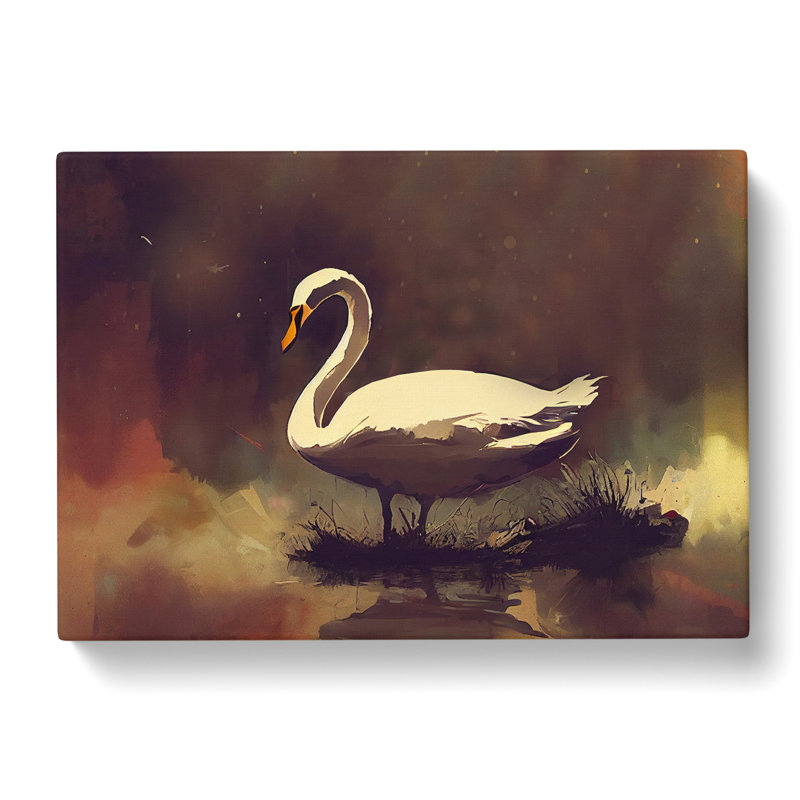 Swan Art Painting Vol.3 - Wrapped Canvas, 35cm H x 50cm W x 3cm D