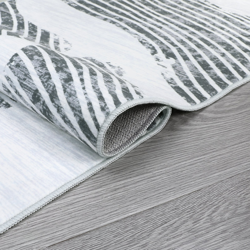 Modern Abstract Striped Carpet Washable Bedroom Rugs Soft Hallway Entryway Rug Thin Non Slip Indoor Area Rug Living Room Non-Shedding Rug Kitchen Rug Farmhouse Office Dorm