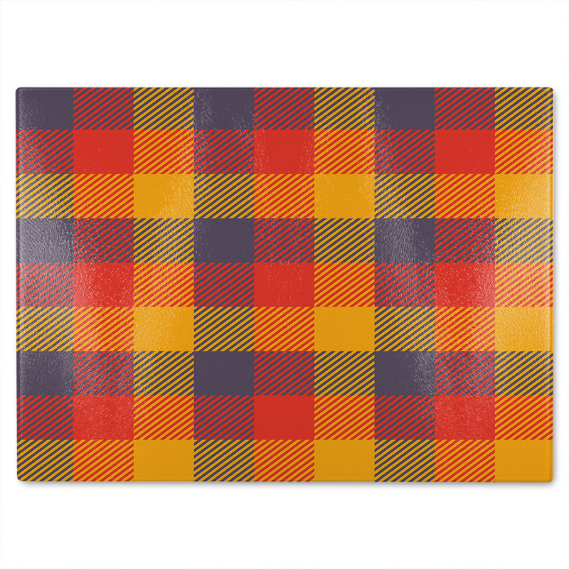 Check Pattern Glass Chopping Board
