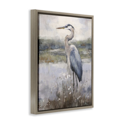 «Coastal Heron on Riverbank Floater» par Nina Blue