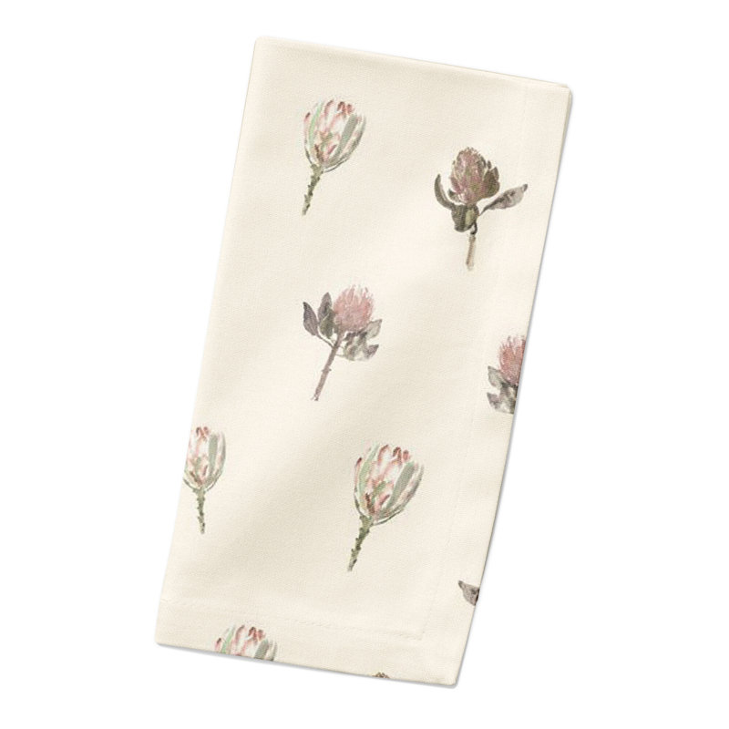 Floral Rectangle Napkin, Cream