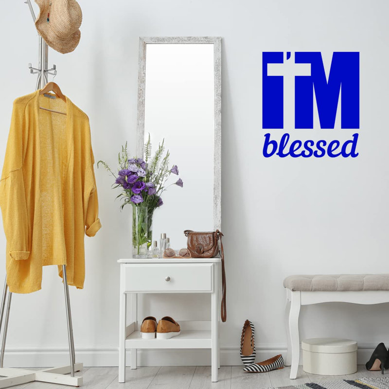 Adhésif décoratif «I'm Blessed», Bleu, H 16,5 po x l 15 po