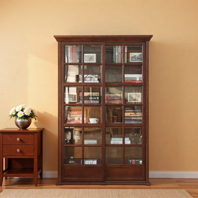 American style sliding cabinet door bookcase