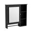 Armoire de rangement murale pour salle de bain, armoires à pharmacie avec grande porte miroir, tablettes réglables et trois niveaux de rangement ouverts (meuble-lavabo non inclus)-1435290551