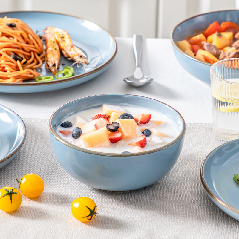 Vancasso  32 Piece Stoneware  Dinnerware Set, Blue