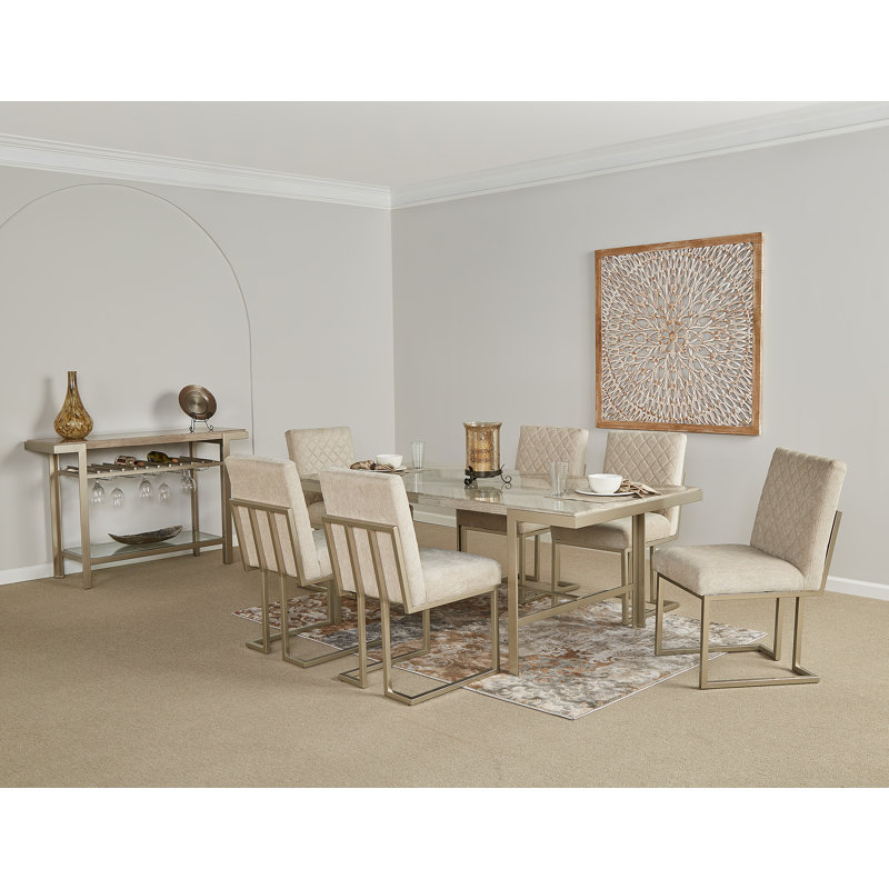 Rossetti Marble Top Metal Base Dining Table