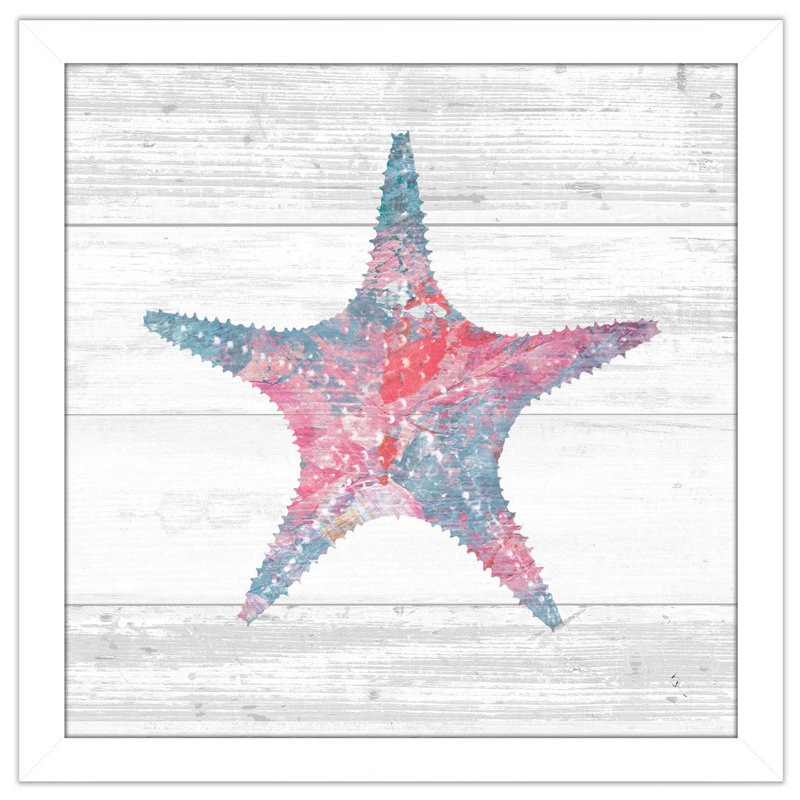 «Ocean Life IV», reproduction d'aquarelle sur toile, H 21,5 po x l 21,5 po x P 0,75 po, Cadre blanc