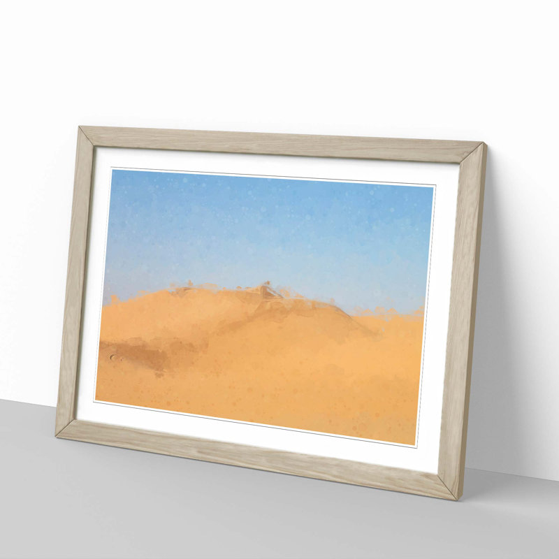 Sand Dunes in Southern California in Abstract - Picture Frame Graphic Art Print, Oak, 50cm H x 76cm W x 2cm D