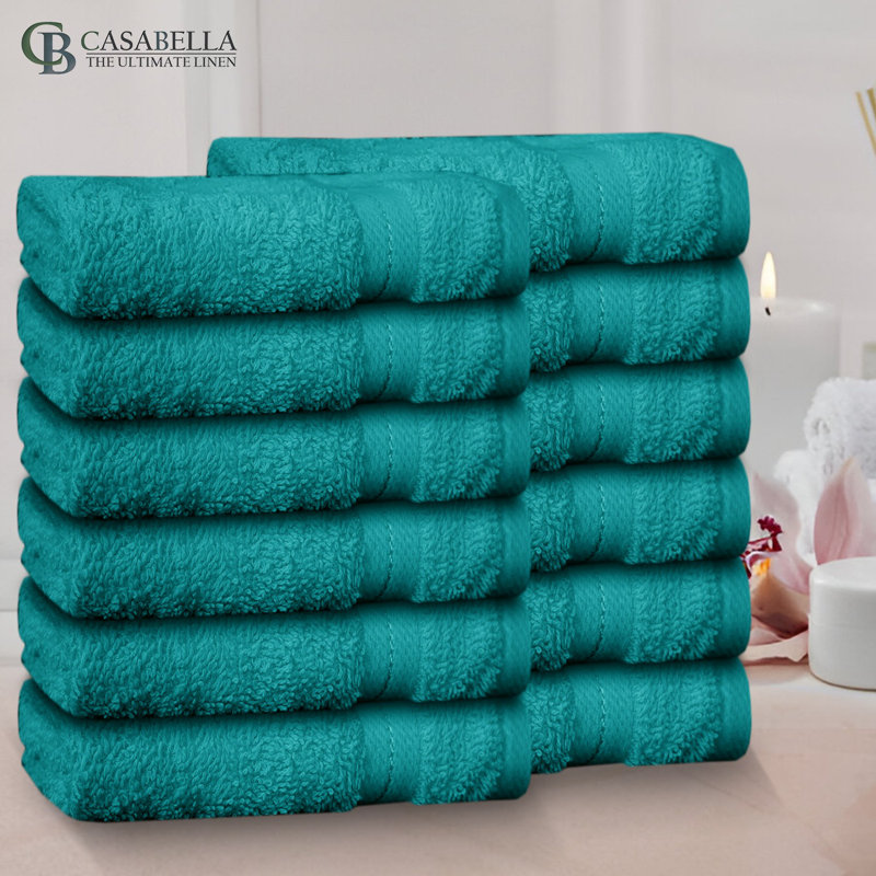 Casabella Luxury Face Towel, Jade Green