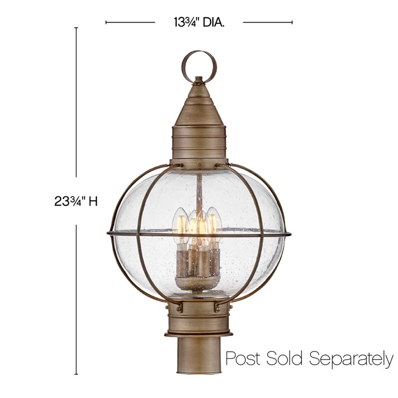 Cape Cod 13.75-in 4-Light Outdoor Post/Pier Mount Onion Lantern