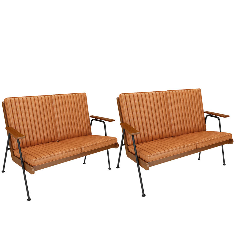 Banc rembourré en similicuir, Brun
