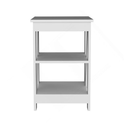 End Table, Side Table, Nightstand, 3-tier Storage Shelf, Sofa Table for Small Space