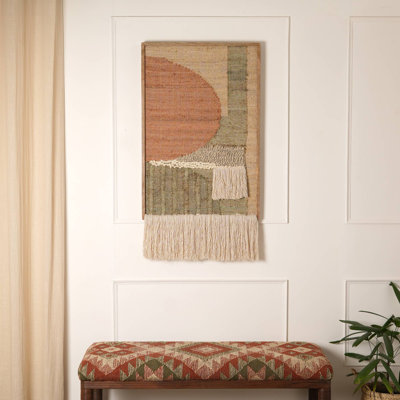 Tapisserie artisanale en bois faite à la main - Décoration murale rustique et élégante en bois pour la maison et le bureau, décor en bois naturel artisanal pour le salon, la chambre à coucher ou le vestibule