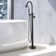 2 Handle Floor Mounted Freestanding Tub Faucet with Handheld Shower