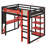 Wood Gaming Loft Bed With Desk & RGB Light, Full Size Loft Bed With USB Port, Power Outlet, Hanging Board, Ladder & Guardrails-1727246192