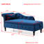 Chaise longue multifonctionnelle en velours bleu avec rangement, pieds en bois massif, capitonnage à boutons et garniture cloutée douce au toucher pour banc de 60 po - élégante et confortable