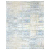 Hand Knotted Geometric Area Rug in Ivory/Gray