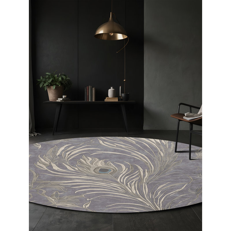 Machine Washable Pink Area Rug, Round 4'