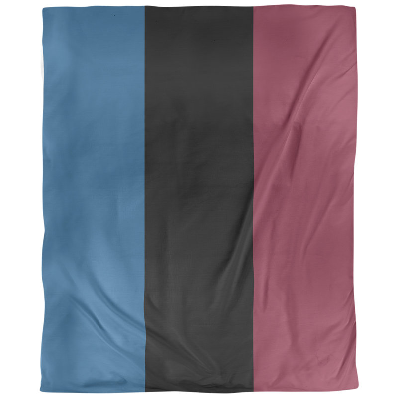  Housse de couette simple réversible, Polyester brossé, Housse de couette simple TG, Bleu / noir / bourgogne