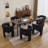 Modern Upholstered Dining Arm Chair, Solid Wood Frame-1375932376