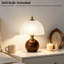 Lampe de table décorative en bois 11,8 pouces avec abat-jour en verre givré, lampe de chevet à intensité variable avec douille E26 et cordon de 6 pi, petite lampe d'appoint pour la chambre à coucher et le salon