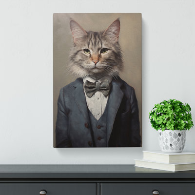 Cat In A Suit No.7 - Print on Canvas