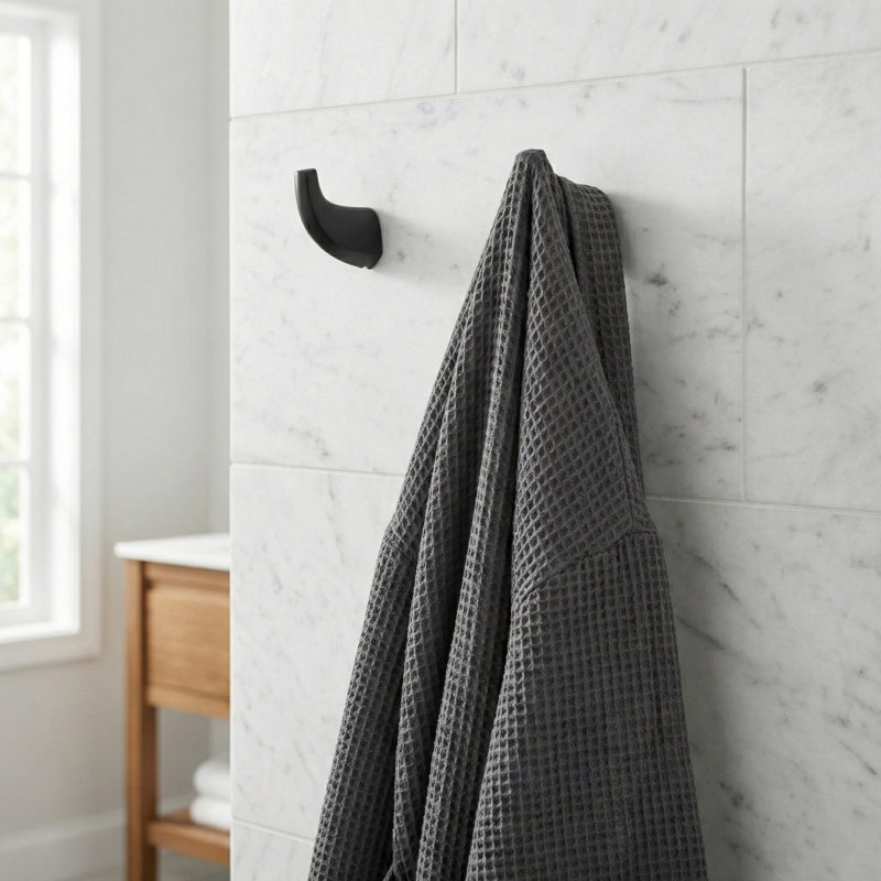 Wall Mounted Towel Hook Bathroom Robe Hook, Matte Black
