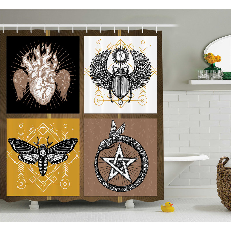 Shower Curtain with Hooks Included, 69" W x 84" L