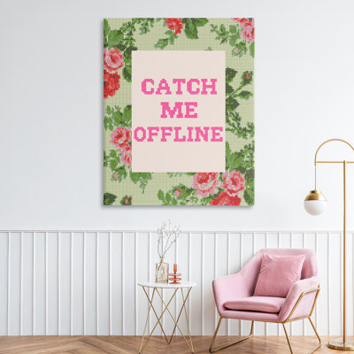 Catch Me Offline Faux Cross Stitch Canvas, design by Lil' Rue