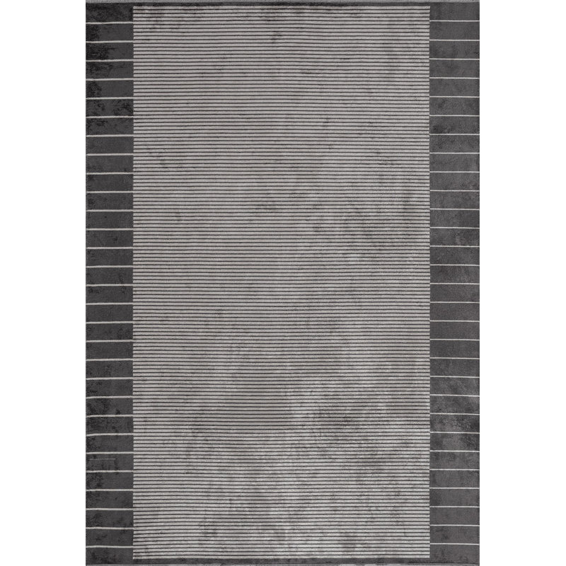 Sebastia Rectangle Striped Cotton and Viscose Indoor / Outdoor Area Rug, Rectangle 240 x 300cm
