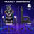 HOFFREE Gaming Chair With LED RGB Lights Massage Video Gamer Chairs With Footrest Ergonomic High Back Reclining Computer Chair With Adjustable Lumbar Support-104296948