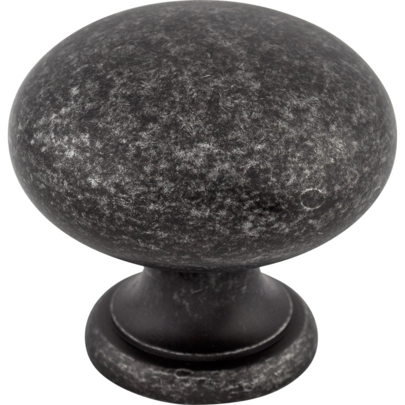 Mushroom 1 1/4" Diameter Round Knob, Black Iron