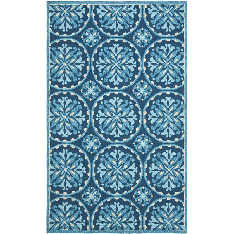 Tapis intérieur / extérieur bleu Carvalho, Rectangle 5 pi x 7 pi