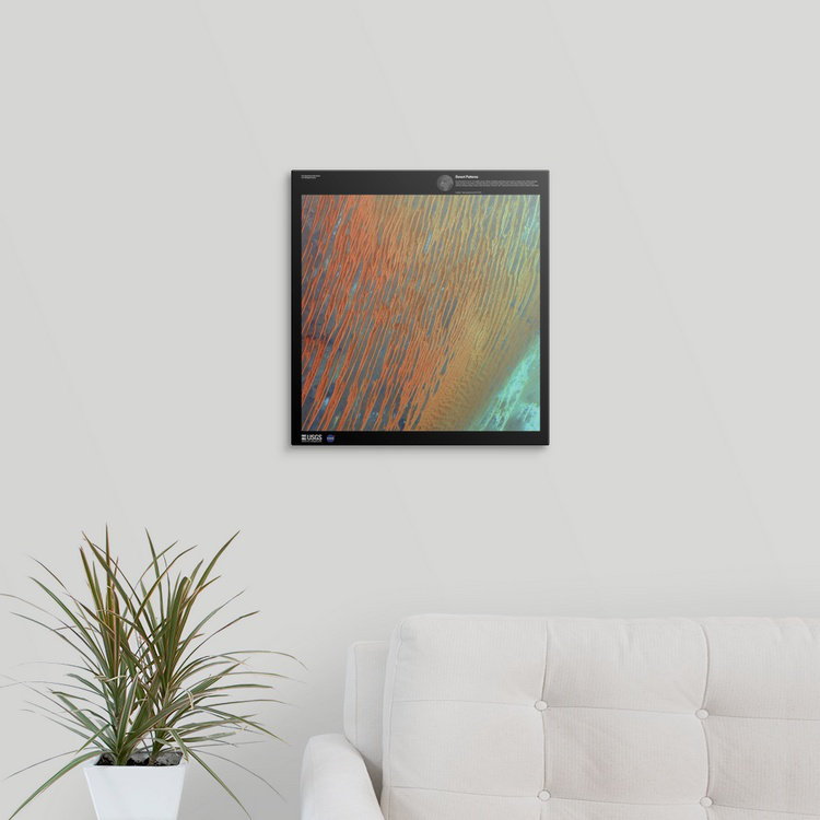Desert Patterns - USGS Earth - Print, 16" H x 15" W x 1.5" D, Canvas